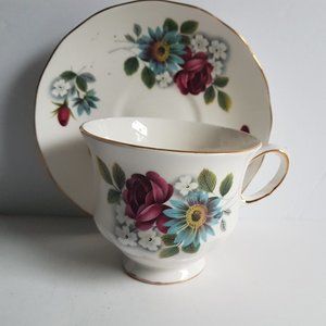 Floral Teacup and Saucer Set